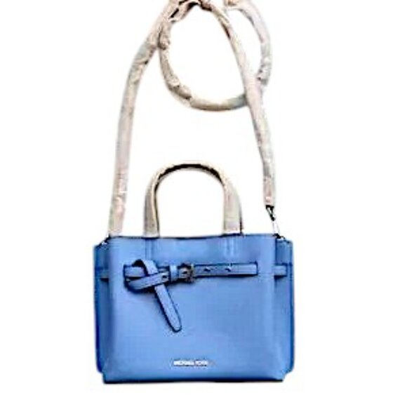 MICHAEL Michael Kors Handbags - MICHAEL Michael Kors Blue Pebble Leather Small Emilia Satchel NWT $498